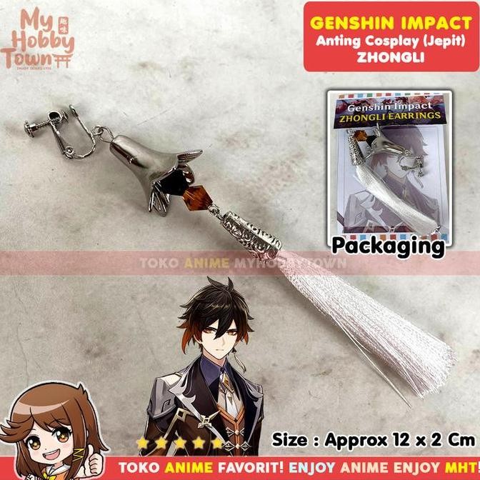 Anting Cosplay Anime Genshin Impact Game Zhongli Morax Liyue