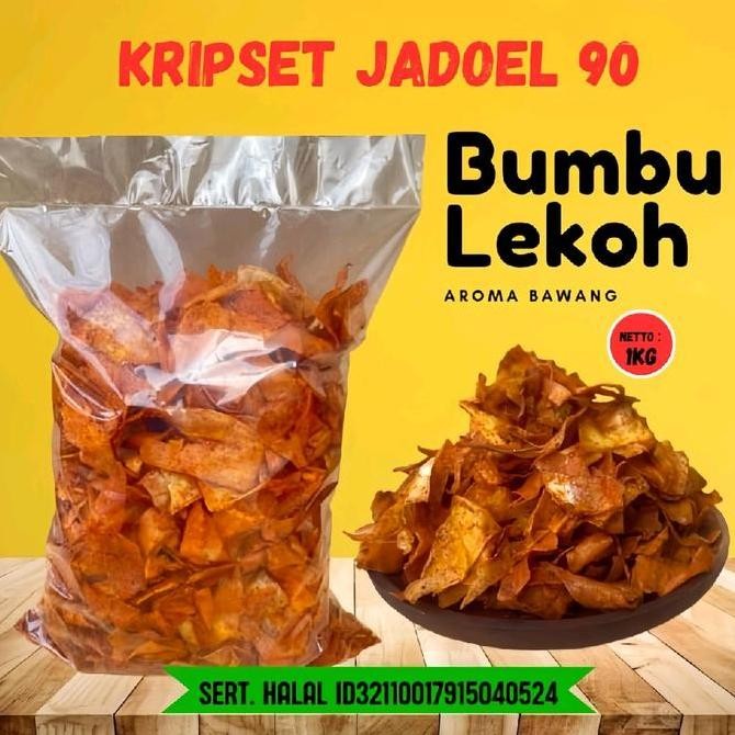 KRIPSET 1 KG Kripik Singkong Renyah Gurih Kering Makanan Snack Food Keripik - Pedas - Cemilan murah 