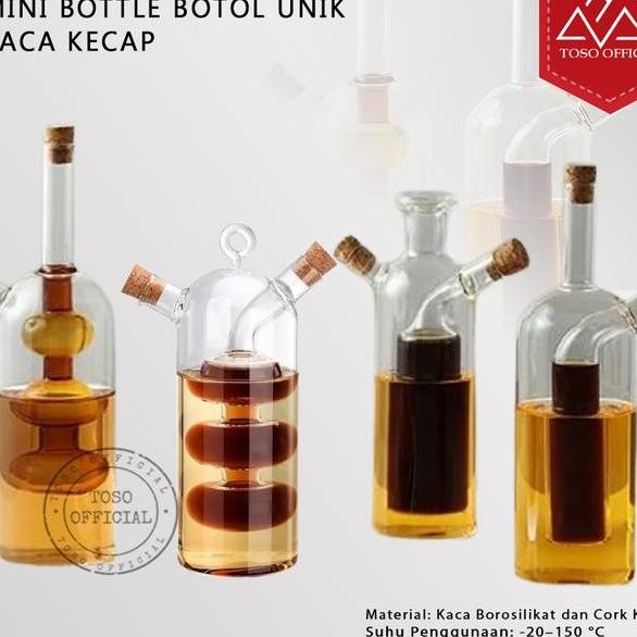 Botol Minyak 2 In 1 Oil Pot Glass Mini Bottle Botol Unik Kaca Kecap