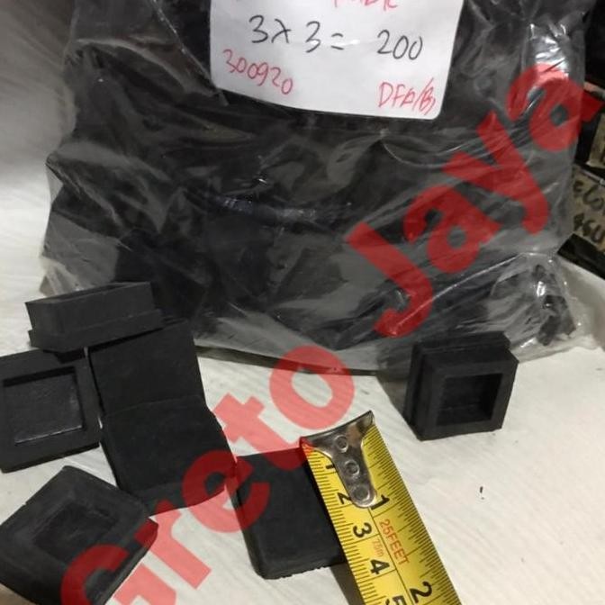 Promo ( 3X3 ) Kaki Karet Kotak Besi Tutup Pipa Alas Kursi Holo Hollow 3 Cm Cod