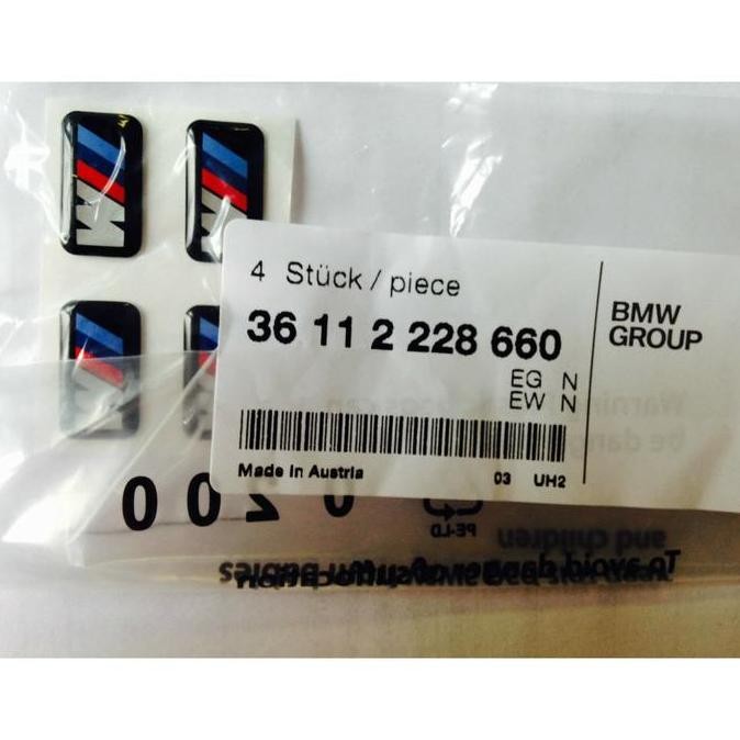 1x Original BMW M Sticker Badge Logo Emblem untuk Velg 36112228660