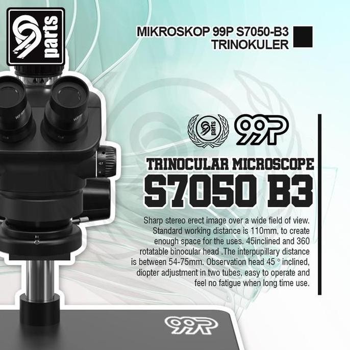 ULQUIORRA- Mikroskop Trinokuler 99P S7050 B3 + Lensa CTV Plus Lampu Mikroskop Original High Quality