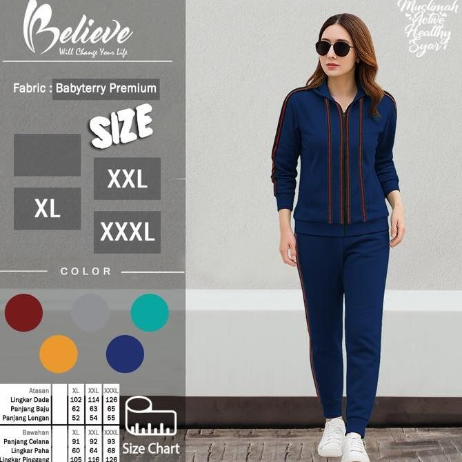 Promo Lrt Set - Setelan Kaos Celana Olahraga Wanita Kancing Resleting Training Senam Zumba Lengan Pa