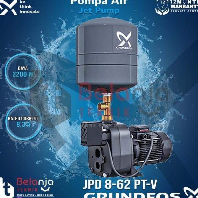 IKKAKU- GRUNDFOS Mesin Pompa Air JPD 8-62 JD PT-V Jet Pump 60 Meter 1850 Watt