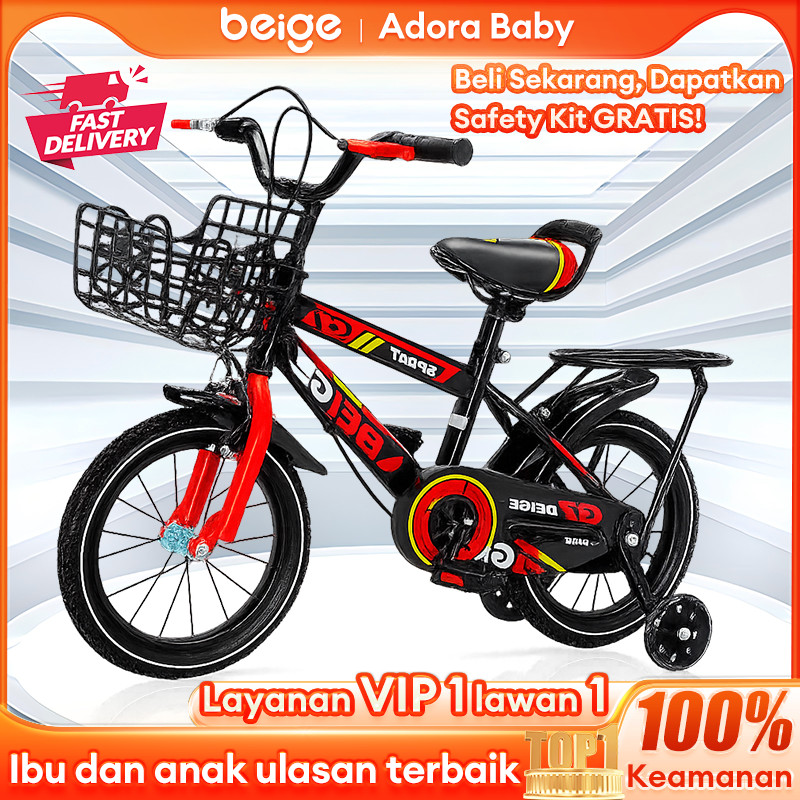 {Garansi 30 Tahun} Sepeda anak usia 3 - 12 tahun 18 inch Cewek Keranjang REM sepeda anak perempuan