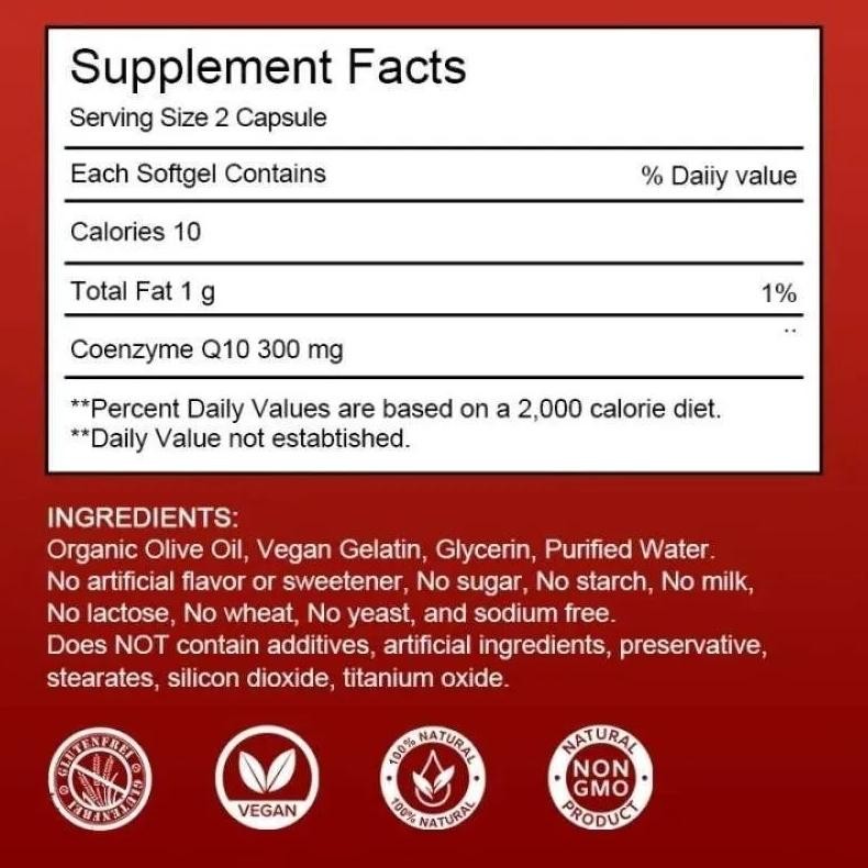 Usa Coq10 300Mg High Potency 120 Kapsul Suplemen Jantung Original