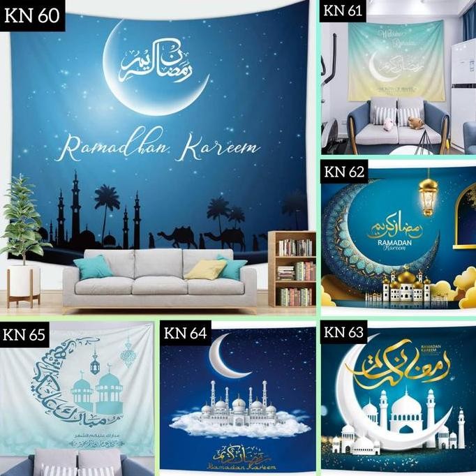DF354>> POSTER WALLPAPER KAIN HIASAN DINDING RAMADHAN KALIGRAFI IDUL FITRI