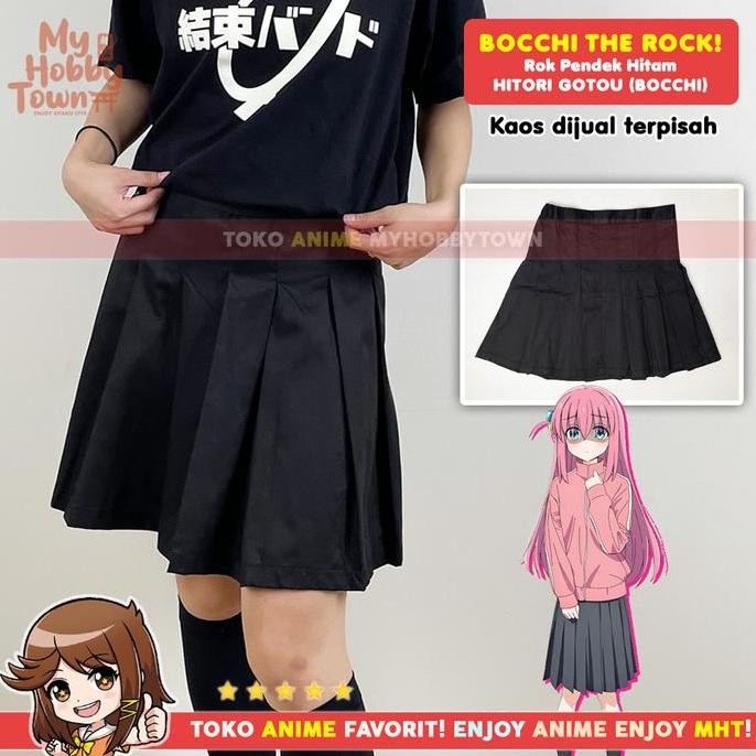 Promo Rok Cosplay Bocchi Hitori Gotou Gotoh Anime Bocchi The Rock Hitam COD