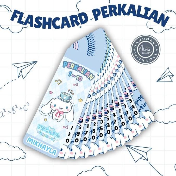 FLASHCARD PERKALIAN MOTIF SANRIO, FLASHCARD PERKALIAN  KUROMI, KARTU PERKALIAN MY MELODY KARTU PERKA