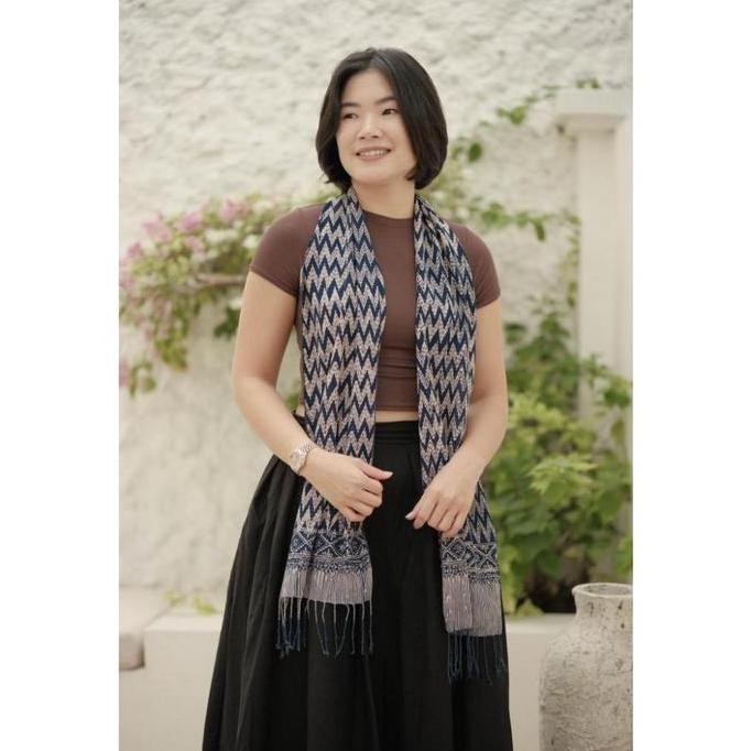 Promo BATIK RATU - Scarf Batik Rang Rang - Blue | DNC COD