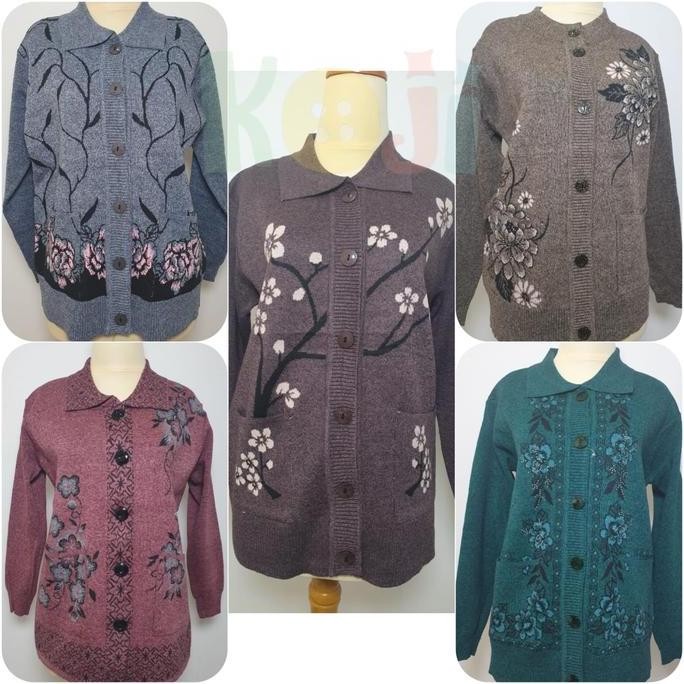 Promo Sweater/Mantel Rajut Ibu-Ibu Premium KOJI - Kerah/Oblong COD