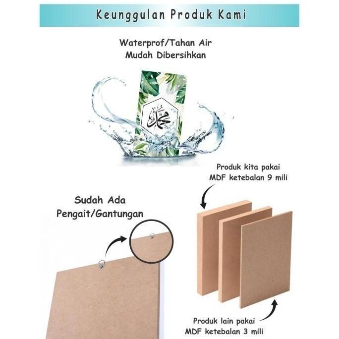 DF303>> Hiasan Jam Dinding Ka'bah Mekah Kaligrafi Ayat Kursi Ukuran Besar