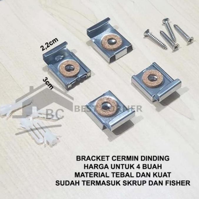 Jepitan Kaca Cermin Bracket Cermin Dinding Bracket Kaca Tempel Tembok