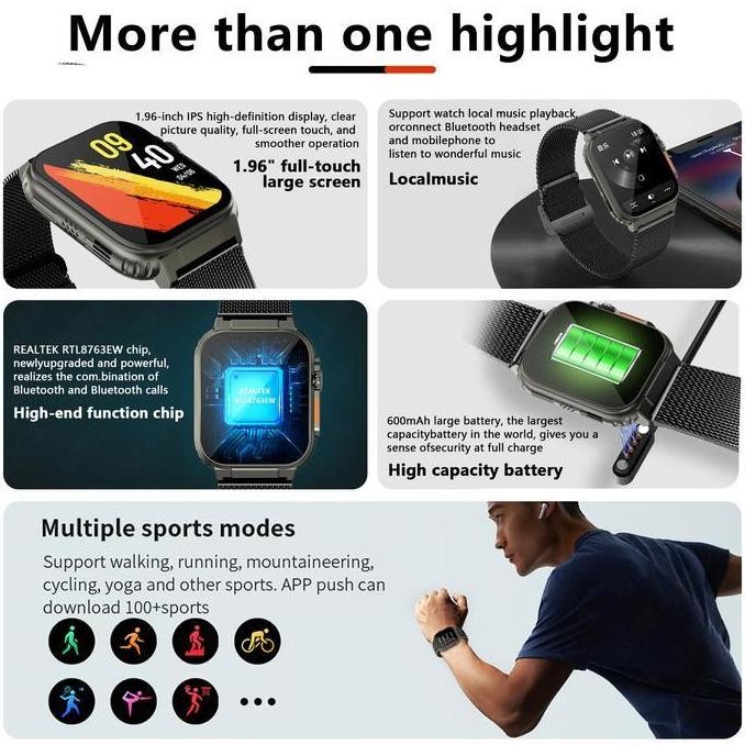 LIGE smart watch fashion anti air Pelacakan Kadar jantung Pelacak Jarak Kalori jam tangan pintar pri