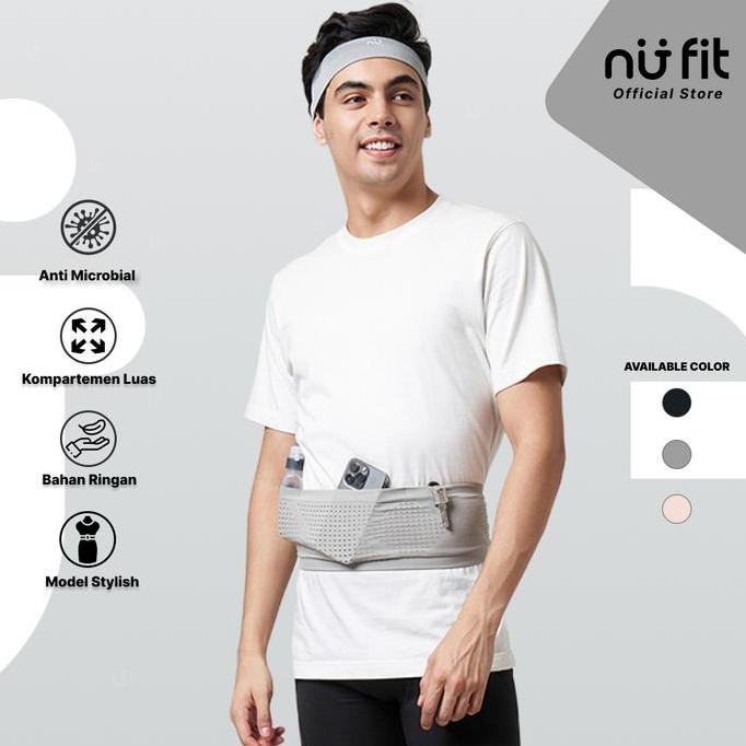 Nu Fit - Running Belt / Tas Pinggang Elastis / Tas Lari Pria Elastis