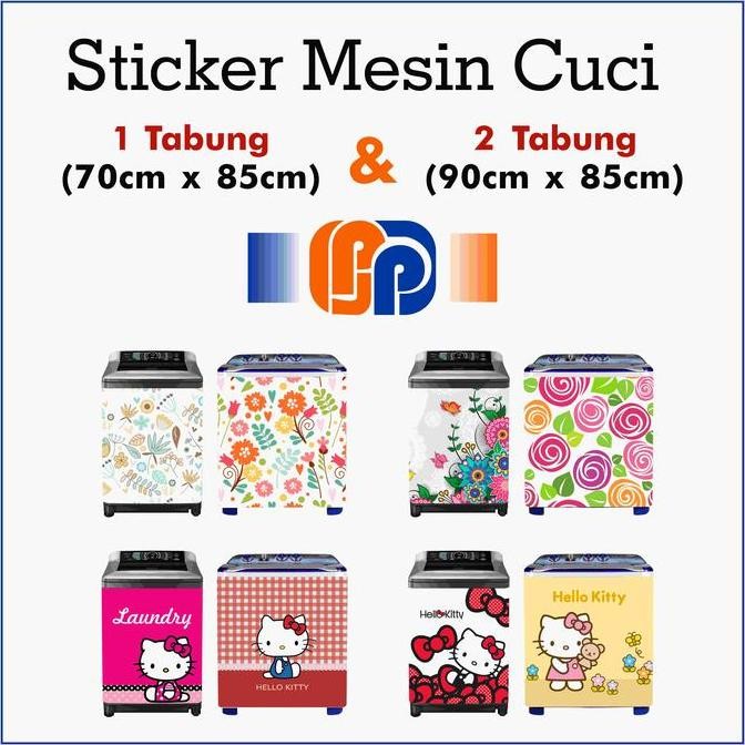Stiker Mesin Cuci 1 Tabung Dan 2 Tabung Dekorasi Rumah / Laundry