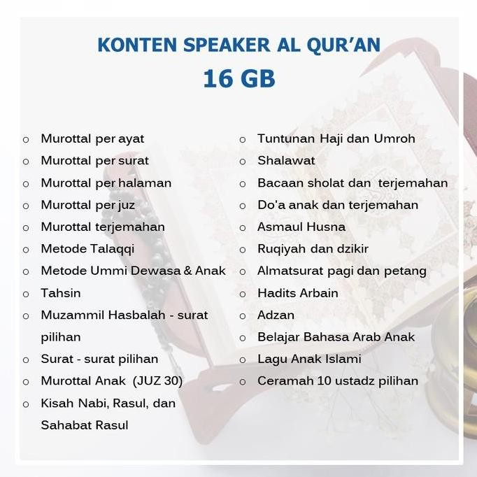 SPEAKER MUROTTAL AL QURAN ADVANCE TP 600BT CHIP 16GB