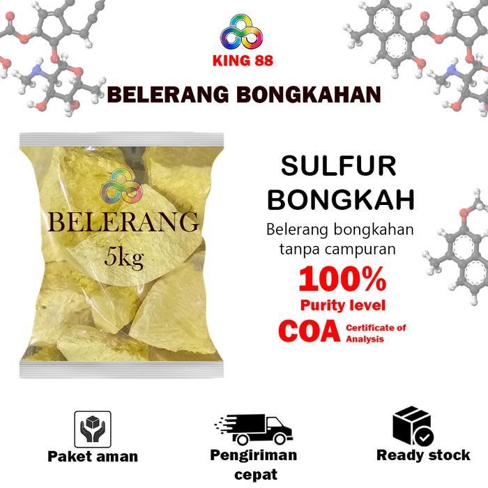 Belerang Bongkahan 5kg / Belerang Sulfur / Sulfur Bongkahan / Belerang 99.8% /Bongkahan Murah