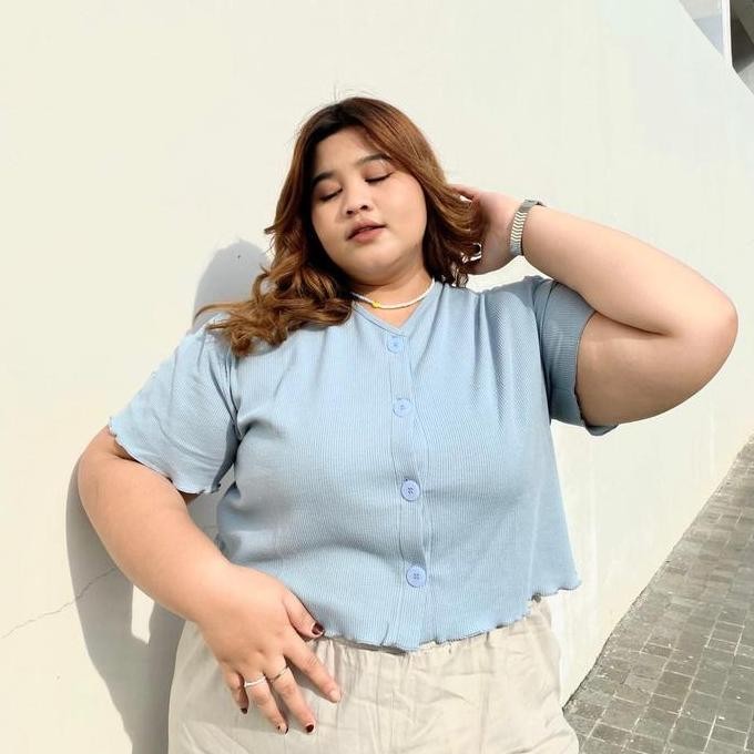 Promo Angela Crop Shirt/ baju crop jumbo/baju crop big size/crop top jumbo/croptop jumbo/crop top bi