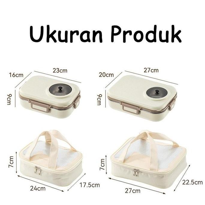 Lunch Box Anak Tempat Makan Anak Sekolah Lunch Box stainless + Tas Bekal Lunch Box Kotak Makan 3/4 G