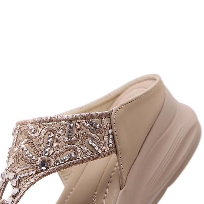 Bozka Sandal Wedges Wanita Tvs17 Black Pink