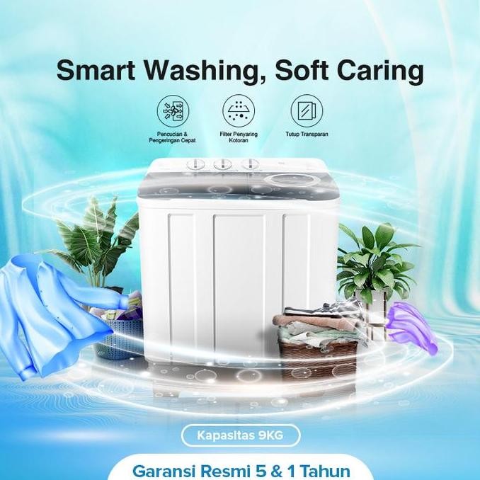Promo TCL MESIN CUCI TWINTUB 10KG - TWT106-20S | 2 tabung | mesin cuci anak kos mesin cuci  2 tabung