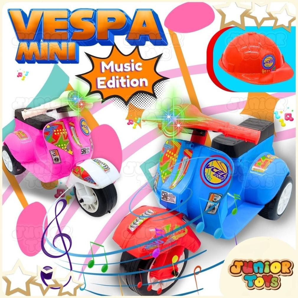 Mainan Mini Vespa Anak Bisa Dinaiki Bunyi Suara Musik Lampu Motor Motoran Kecil