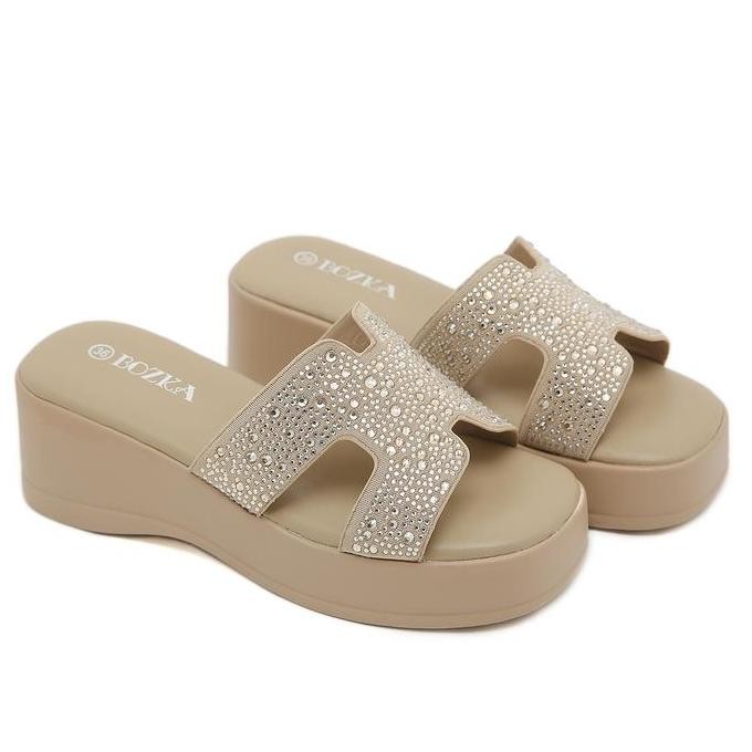 Bozka Sandal Wedges Wanita Mewah 5Cm Hera