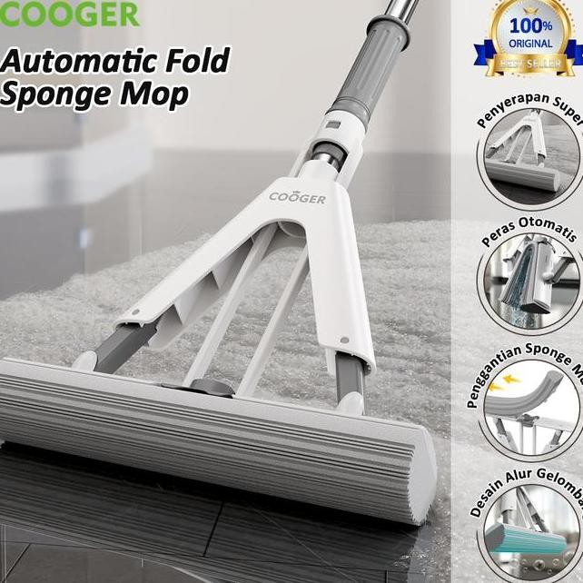 Cooger Alat Pel Busa Peras Lipat Otomatis Sponge Mop Alat Pel Spons Serbaguna Daya Serap Tinggi 3S C