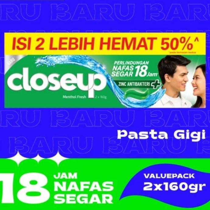Close Up hijau 160 gr 160gr value pack isi 2 lebih hemat Mulut