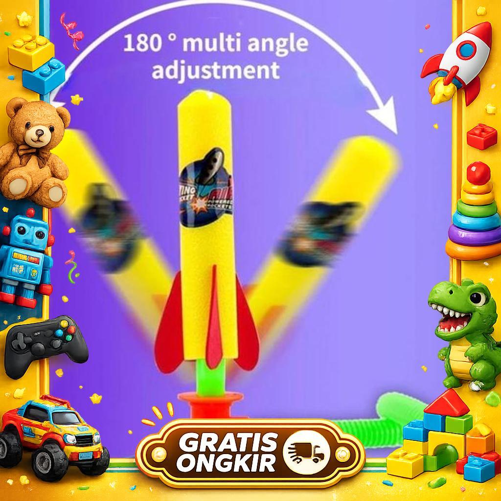 Vixplorn Mainan Roket Luncur Pijakan Kaki / Rocket Terbang / Stepping Rocket Launcher / Injak Terban