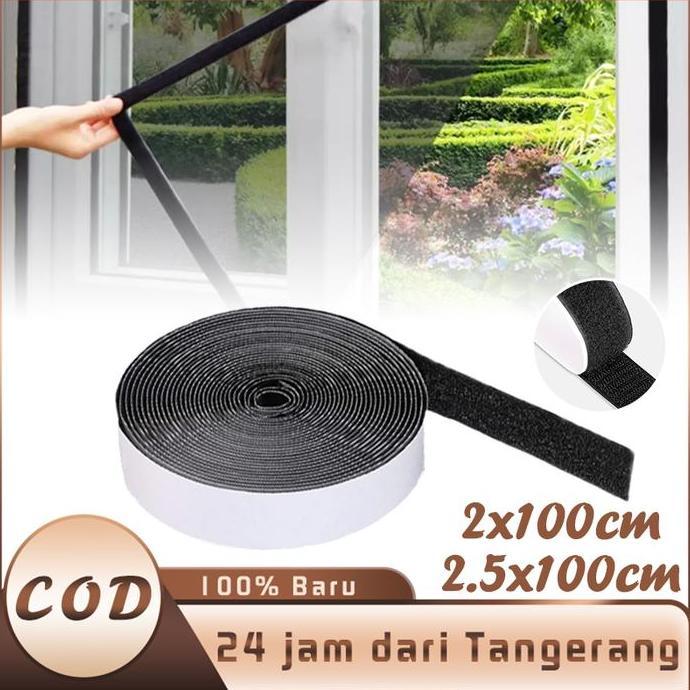 OMKU - Perekat Tape 100cm Hook And Loop Double Tape Adhesive Perekat