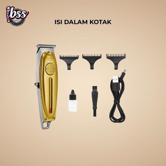 KEMEI Trimmer KM 1949 Silver & Gold / KEMEI KM 1946 / KEMEI KM 1945 body full metal trimmer alat mes