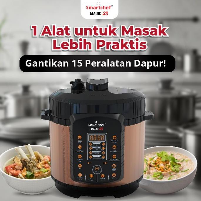 Presto Listrik Smart Chef Rendah Gula Slow Cooker Garansi Resmi Multifungsi Wadah Stainless