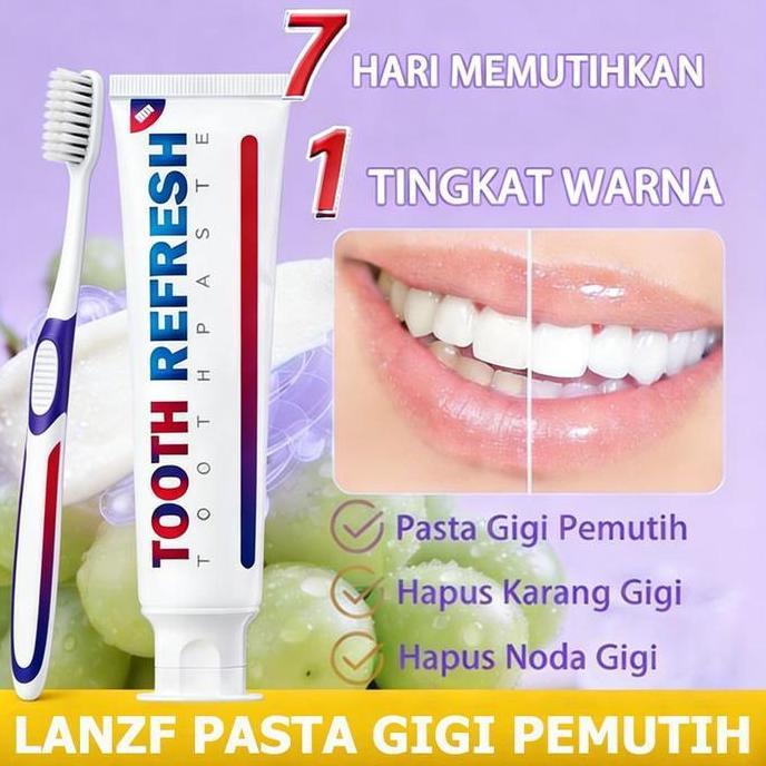Pasta Gigi Tooth Refresh odol pemutih gigi dan karang gigi Rrobiotic Whitening Toothpaste -Perawatan