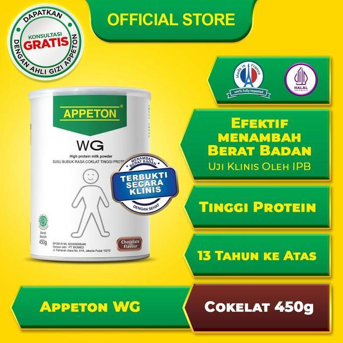 Susu Appeton WG Dewasa 450gr Rasa Cokelat