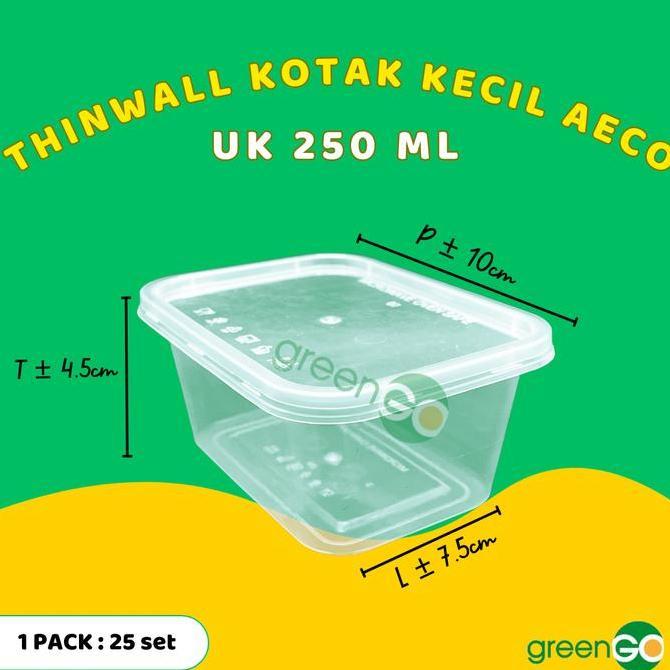 dBest- THINWALL KOTAK KECIL 250ML SEGI THINWALL AECO BENING TRANSPARAN TEBAL