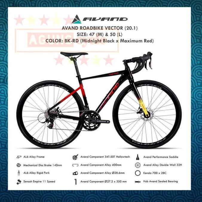 Promo SEPEDA BALAP GENIO AVAND VECTOR 20.1 ALLOY 11 SPEED ROADBIKE BY UNITED Diskon