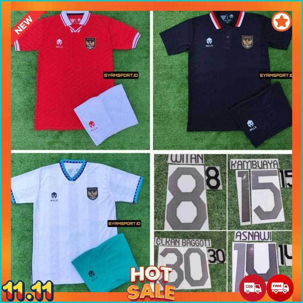 Jersey Timnas Indonesia Lengkap Fullset (Baju+Celana) Supporter Version Terbaru 2022 2023 / Jersey H