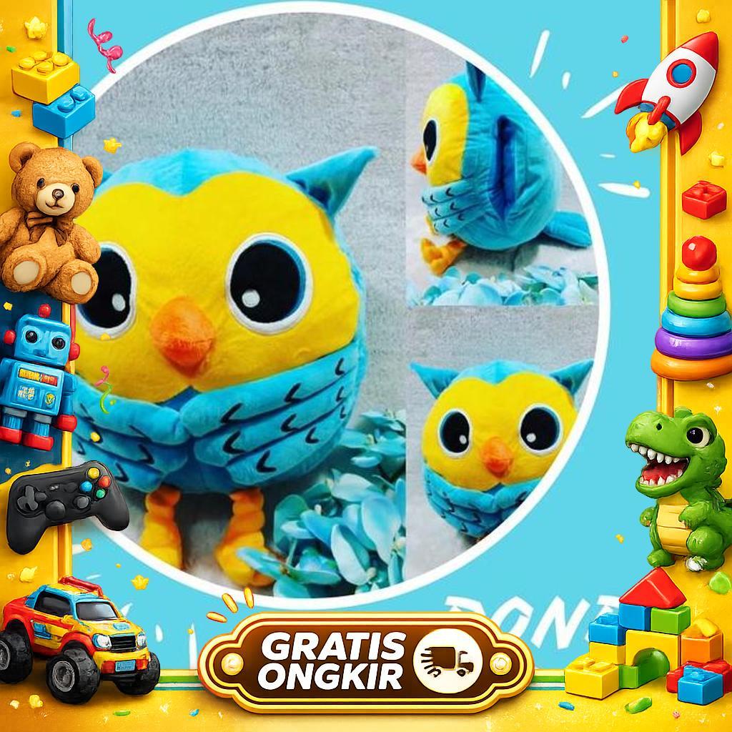 Boneka Owl Jumbo Roumang Biru