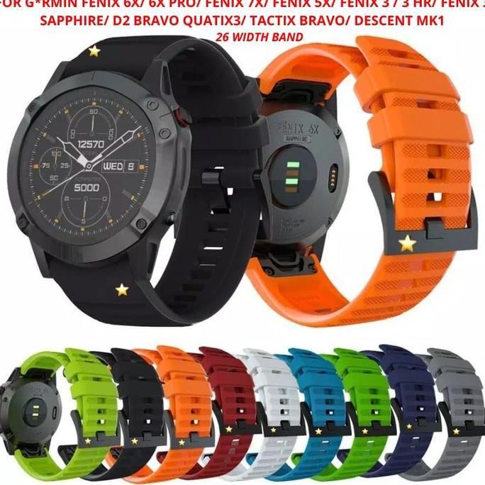 Tali Jam untuk Garmin Fenix 6X Pro Fenix 5X Plus Fenix 3 hr Quatix 3 Strap Band 26mm