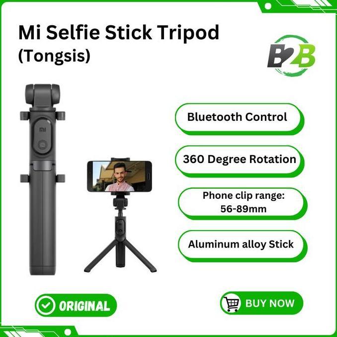 Shipi- Xiaomi Tongsis Wireless Selfie Stick Tripod Tongsis Bluetooth Remote Control