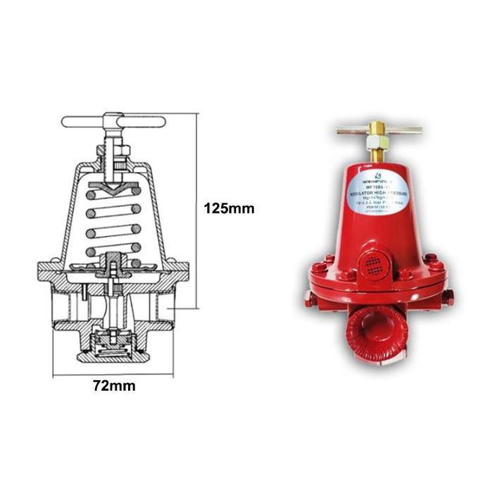 1584 Regulator Gas Tekanan Tinggi DN15 Katup Pengurang Tekanan Gas Alam