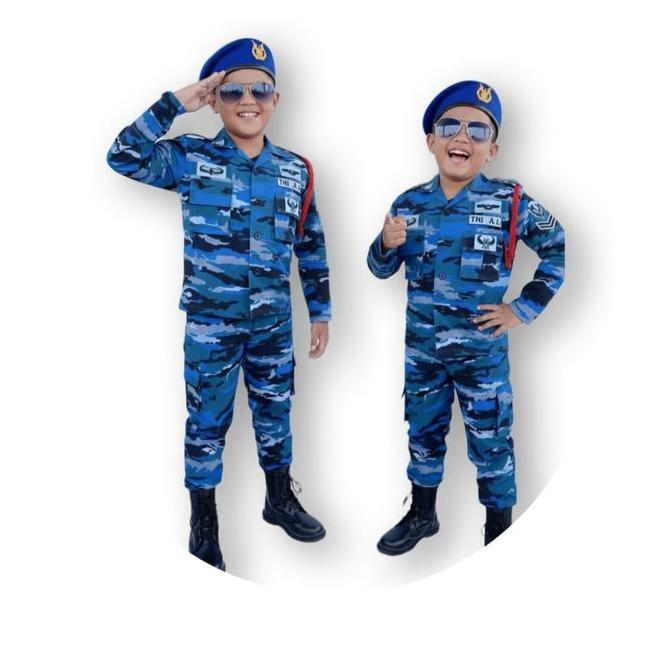Kostum TNI AU Anak Lengkap Aksesoris Baju Karnaval Anak TNI AU / Angkatan Udara Setelan Kostum TNI A