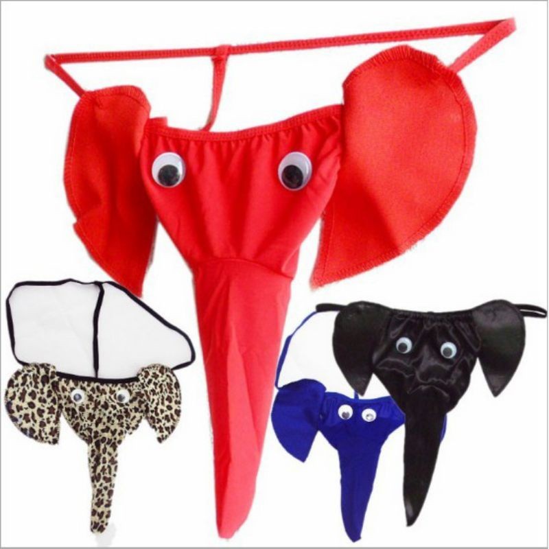 T10 G String pria belalai gajah elephant Thongs laki laki leopard celana dalam cowo men lingerie sex