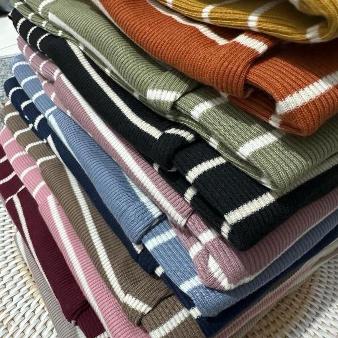 Chuby- Kaos Rib Salur Jumbo/Kaos Waffle Stripe Jumbo