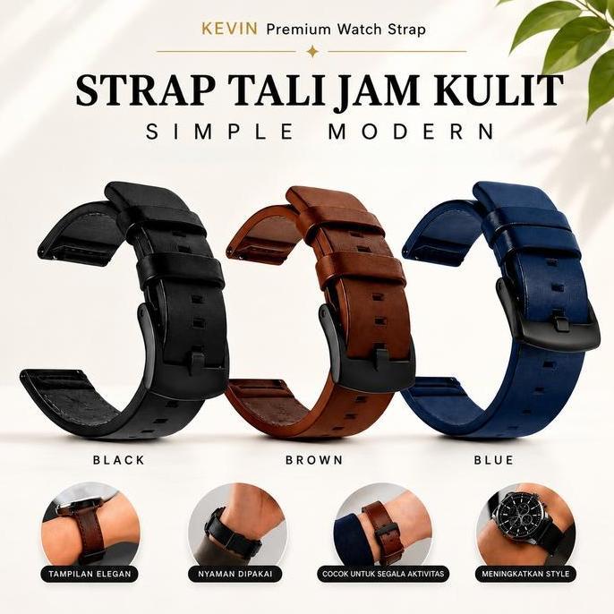 Modern 24mm Strap Smartwatch Alfah H18 H19 Pro - Tali Jam Tangan Kulit Leather