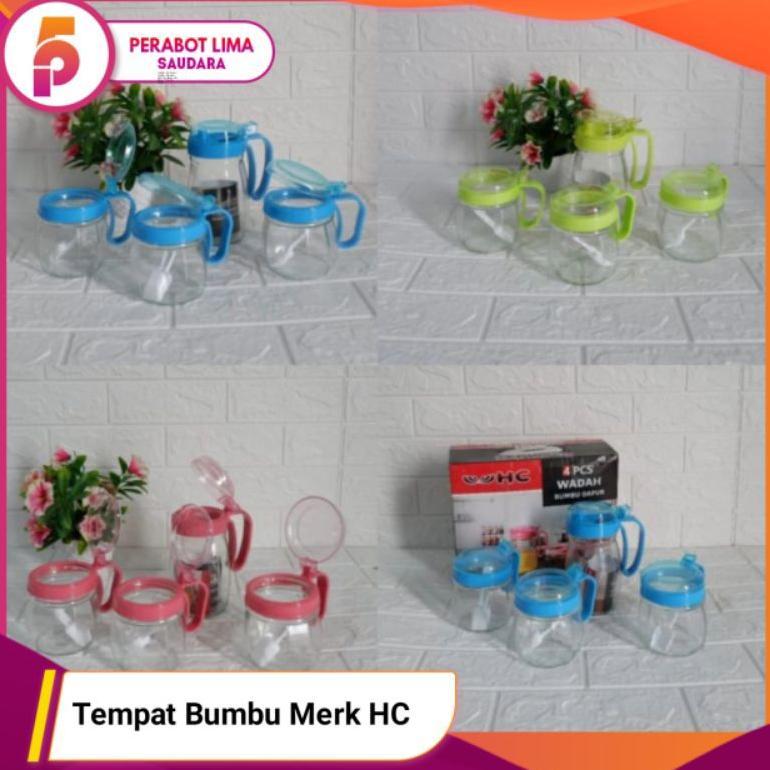 Tempat Bumbu Dapur Dan Minyak Hc/ Tempat Bumbu Hc/ Tempat Bumbu Dapur 1 Set 4 Pcs / Tempat Bumbu Mer