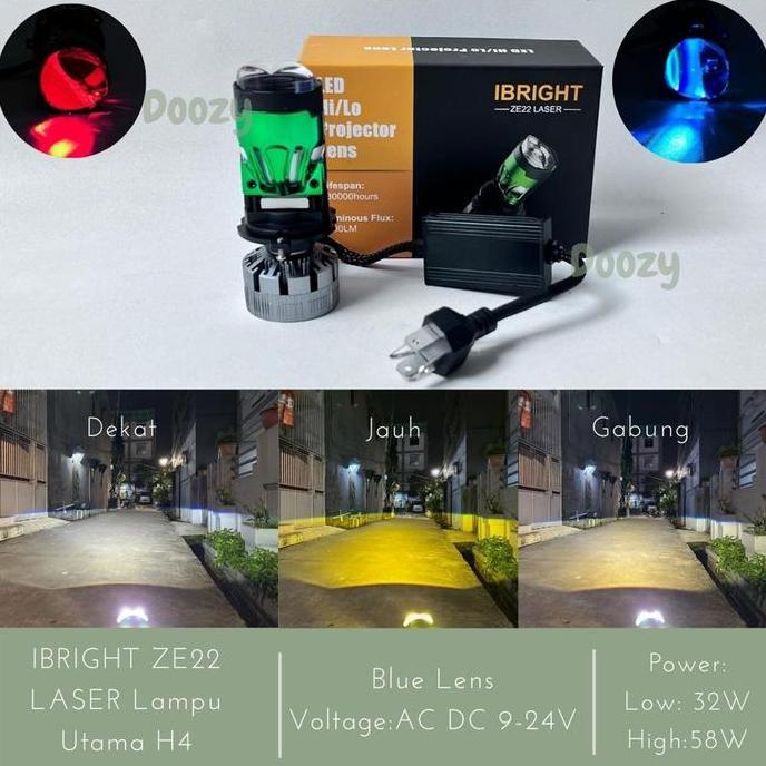 Ibright Ze22 Laser Lampu Utama H4 Led Promo
