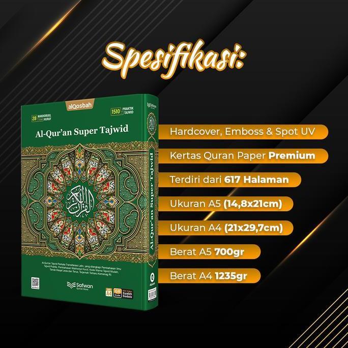 [CUCI GUDANG] Safwan x Ustadz Toni - Al Quran Besar Ukuran A4 Super Tajwid Latin dan Terjemah | Mush